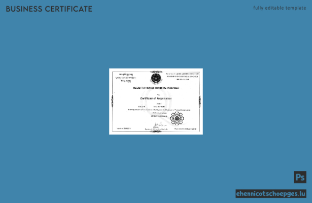 Beispielansicht eines Registrierungszertifikats aus Bhutan